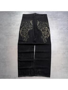 Y2K Black Disney 1928 Mickey Mouse Grunge Baggy Skater Denim Jeans